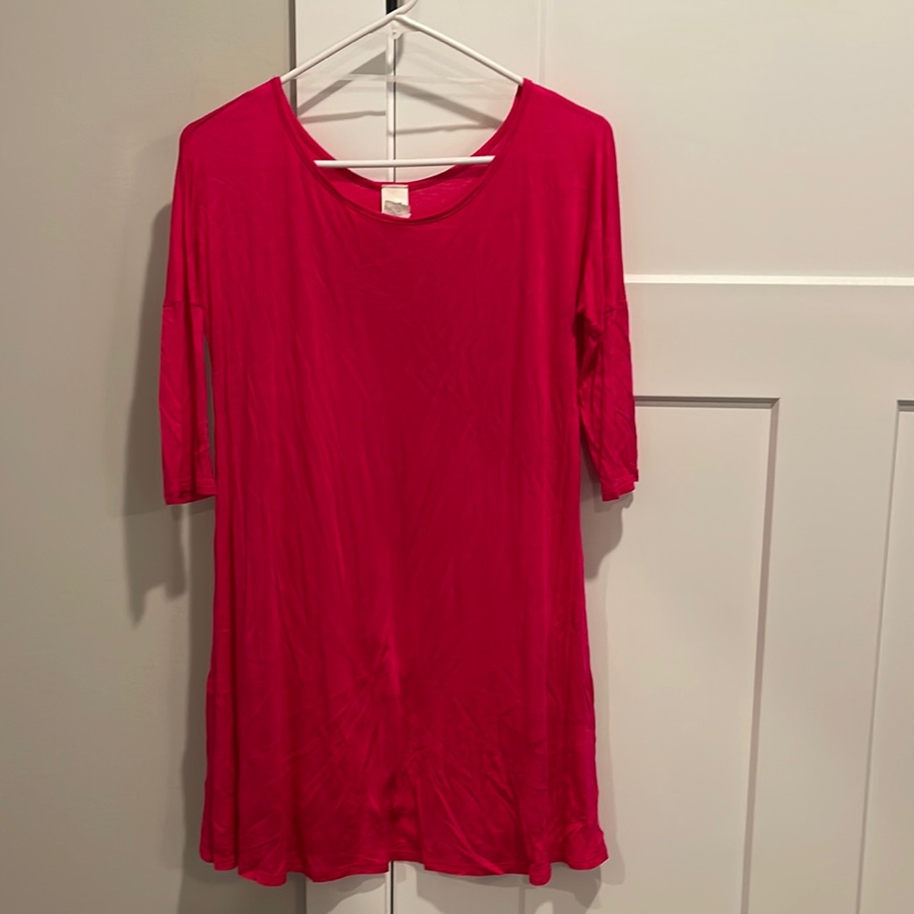 Brenda’s Hot Pink Tunic Top 3/4 Length size S